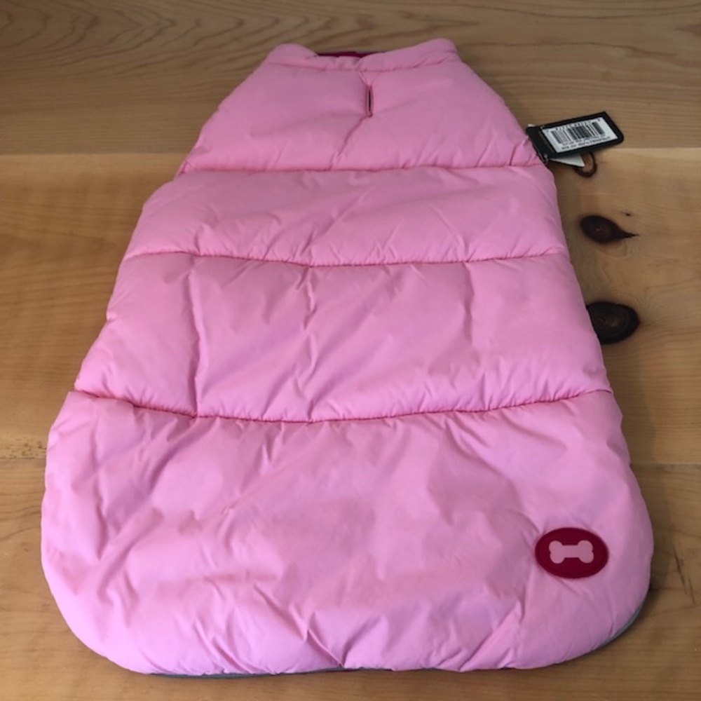 SALE NWT 20" Dog Coat Fabdog Reversible Puffer Coat Pink